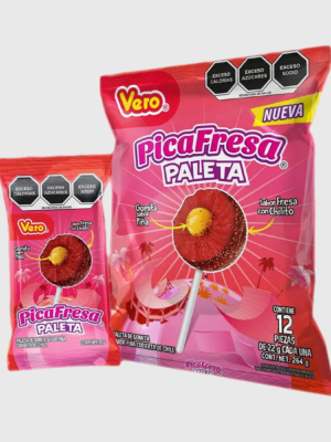 Dulces Vero paleta Pica FRESA 6/12/264 g