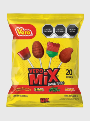 Dulces Vero paletas Mix Banda de Fuego 20/20/290 g